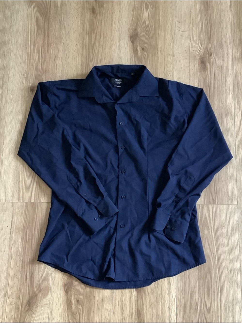 Jones New York Navy Long-Sleeve Dress Shirt Button Down